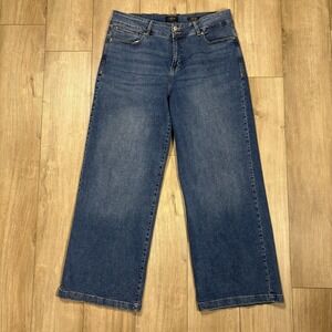 Curve Appeal Women's Jeans Blue High Rise Wide Leg Size 16 / 33